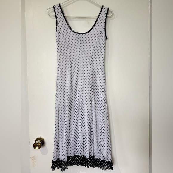 ✨Joseph Ribkoff Polka Dot Fit & Flare Dress with Mesh Hem - Size 6 - Picture 4 of 4